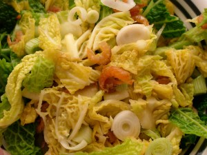 greens with dried shrimp