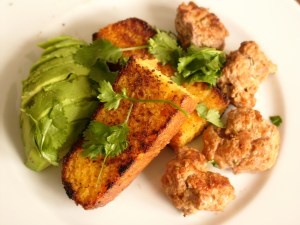 Cornbread, chorizo, avocado.